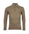 Pull fermeture demi éclair en coton lin couleur taupe
